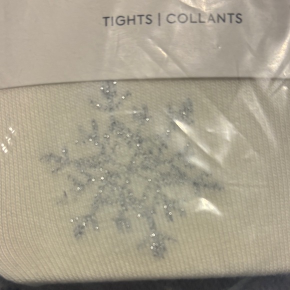 Janie and Jack Cream Snowflake Tights - Picture 4 of 4